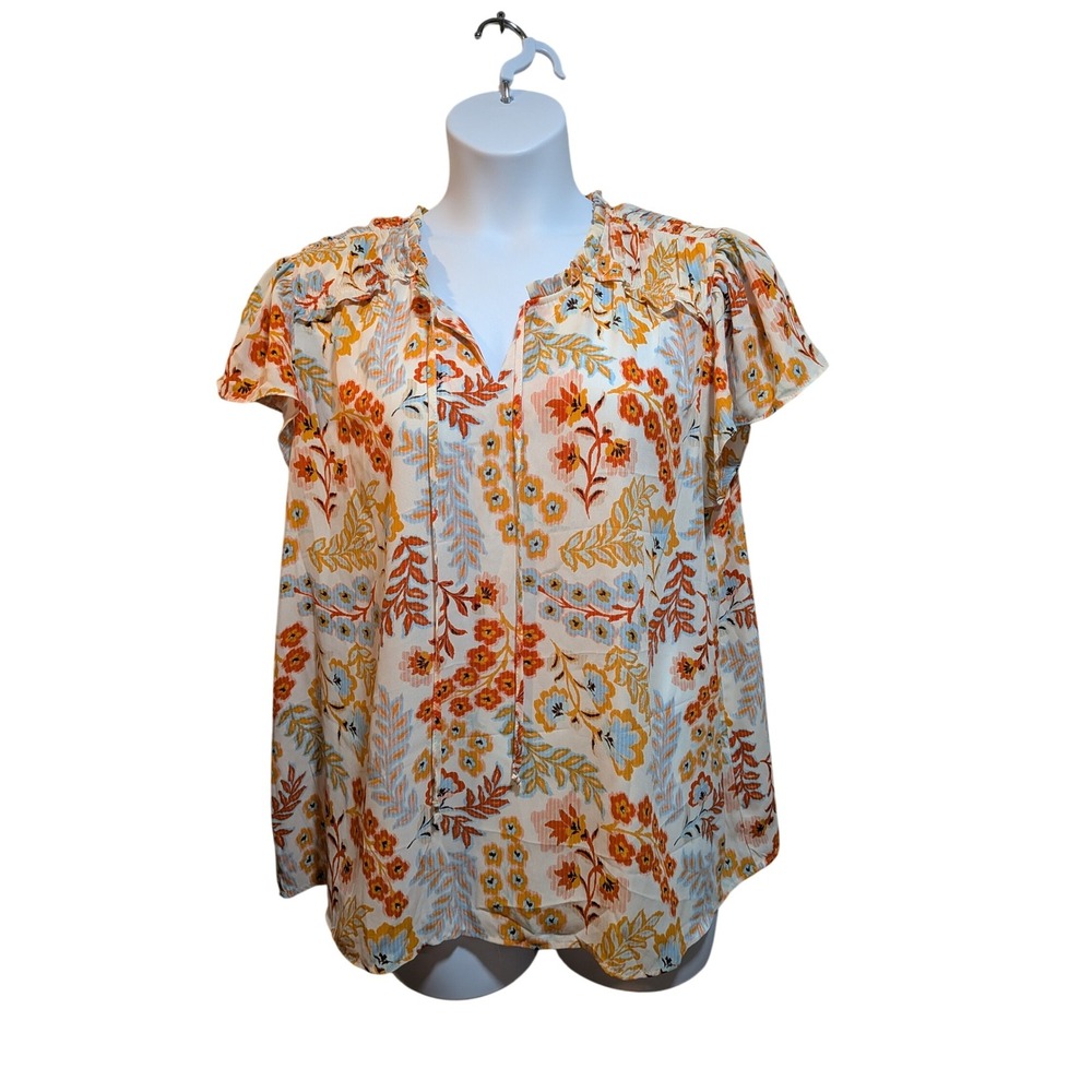 My Danielle 2X Floral Boho Prairie Peasant Blouse Retro Hippie Flowy Comfy‎
